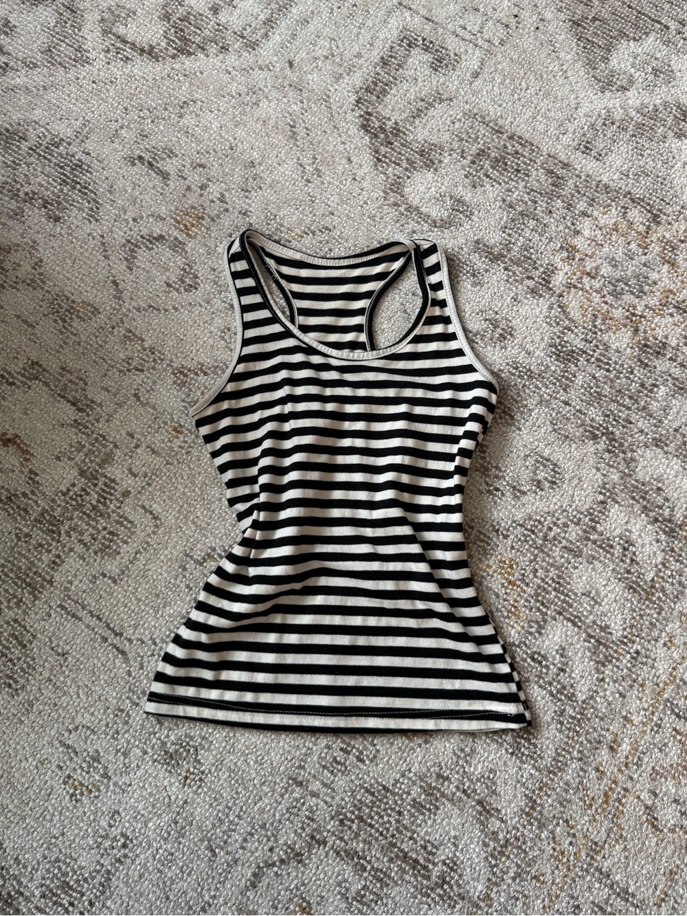 Striped Racerback Tank Top - Black & White